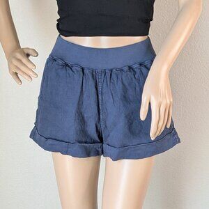 Faherty Cuffed Arlie Day Short Blue Linen-blend Shorts Size XS 2.5" Lightweight
